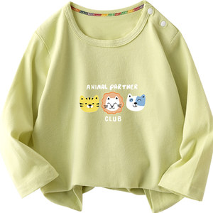 
Baby t-shirt spring, autumn and summer children's pure cotton long-sleeved thin bottoming shirt for boys and girls with autumn clothes baby top