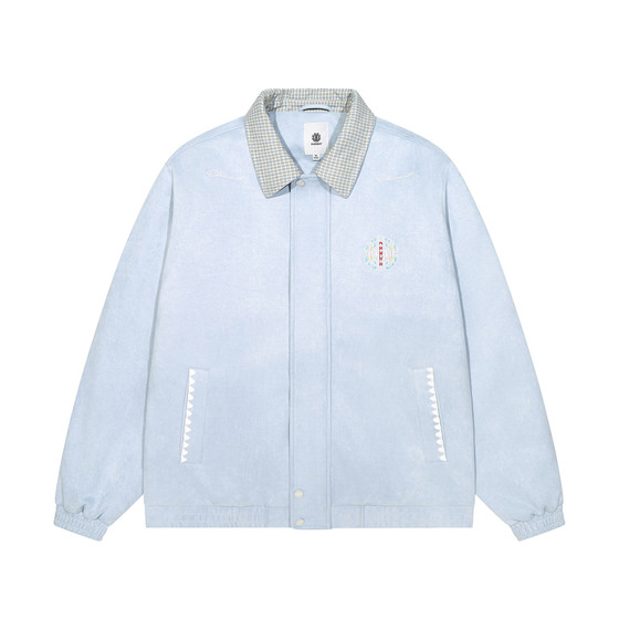 
American ELEMENT skateboard cotton jacket men's ethnic style pattern lapel embroidered suede thickened couple jacket trendy