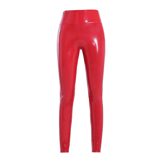 
Mirrored PU patent leather leather pants are sexy and popular, tight-fitting and slimming for men and women to wear as outerwear, stretchy, super bright, high-waisted, sexy and thin with velvet