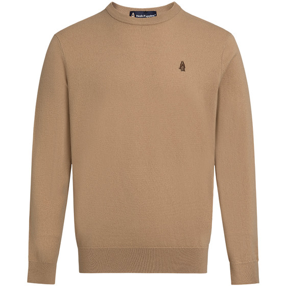 [Celebrity Same Style] Hush Puppies Men's Round Neck Sweater 2025 Autumn and Winter Fashionable Warm Sheep Wool Sweater for Men
