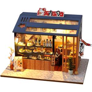 DIY hut hand-assembled mini house building block model mini scene ornament toy birthday gift girl