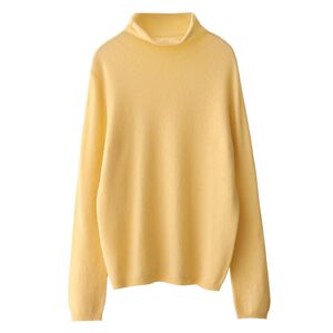 
100.% wool turtleneck sweater for women, delicate, soft and skin-friendly pullover loose knitted top produced by Xiaoer