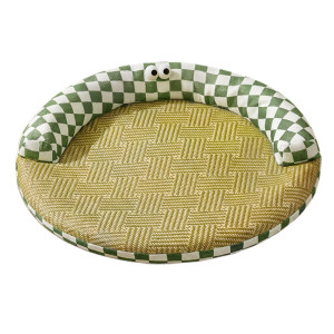 
Round cat nest for all seasons, double layer removable and washable mat, summer cooling cat bed, breathable cool nest