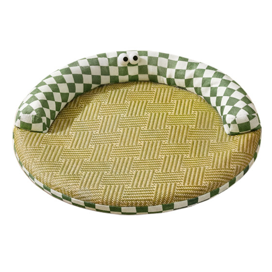 
Round cat nest for all seasons, double layer removable and washable mat, summer cooling cat bed, breathable cool nest