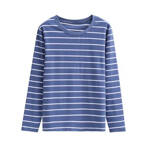 Pure cotton long-sleeved T-shirt women's style loose top middle-aged and elderly women's mom autumn 2026 new striped bottoming shirt