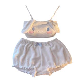 Two pieces of milk sweet girl suspenders tube top shorts
