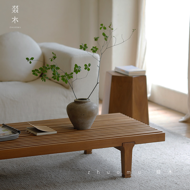叕木/栅栏茶几 |实木茶几设计师创意咖啡桌日式侘寂风中古家具