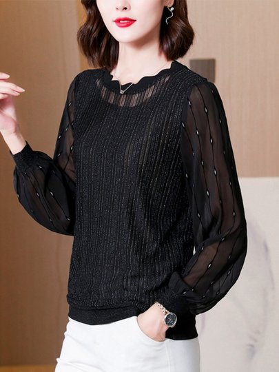 Evely official flagship store black lace bottoming shirt for women with western style mom 2024 spring, autumn and winter new style