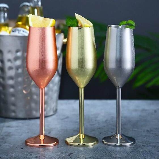 速发Stainless Steel Champagne Cup Wine Glass Cocktail Glass