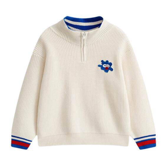 
[VIP]MQD children's clothing boys' half-cardigan sweater thickened lapel children's sweater autumn and winter children's warm top
