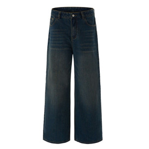 
Holocene American fashion brand retro high street washed distressed jeans men's autumn and winter loose casual floor-length trousers