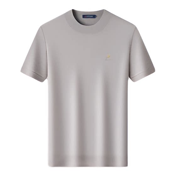 
Montagut men's knitted sweater short-sleeved bottoming top 2025 autumn new solid color inner wear middle-aged men's T-shirt Z