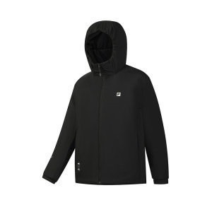 
FILA Official Men's Cotton Clothes 2026 Spring New Fitness Sports Simple Loose Warm Hooded Jacket