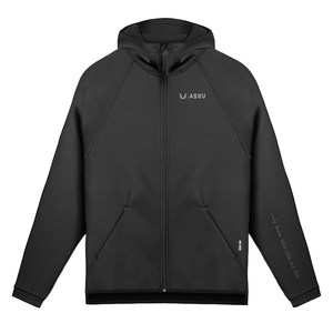Spring new ASRV sports zipper and sweater men's heavy hooded blue ball casual long -sleeved fitness cardigan jacket
