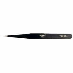 Anxin black pointed tweezers anti-static threading clip