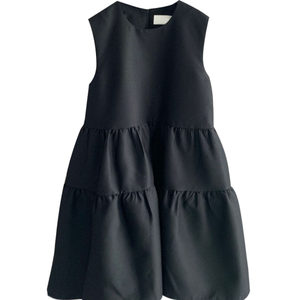 European station 2026 summer new style ladylike retro A-line sleeveless round neck black doll style dress