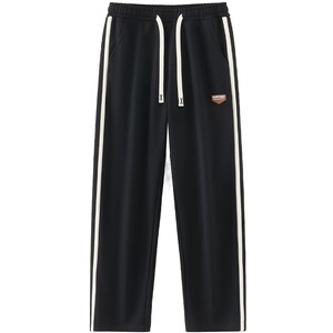 
Matt's elegant striped pants for boys, new spring and autumn sports pants, loose straight sweatpants, versatile casual trousers
