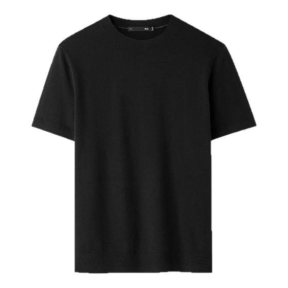 
HLA/Heilan House light business wool short-sleeved sweater 25 autumn and winter new casual black warm sweater for men