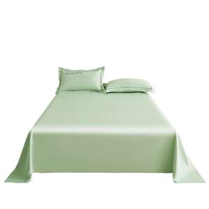 
Summer cool ice silk bed sheet single piece solid color A mother and baby grade washing silk non-tenth silk sleeping single bed sheet