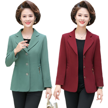 Mom installs short suit jacket reduction jacket autumn clothes
