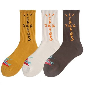 
travis scott ts cashew flower socks men's stockings ins trendy brand high-top women's spring and summer AJ matching dunk