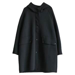 
2025 Spring Clothing Korean Style Literary Hooded Loose Coat Jacket Temperament Versatile Space Cotton Large Size Mid-Length Windbreaker