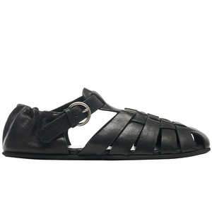 
Shilan 2026 New Simple Genuine Leather Baotou Sandals Women's Flat Braided Buckle Belt Breathable and Comfortable Fashion Sandals