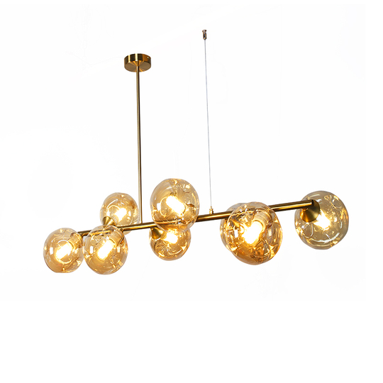 Blazing Bird 8灯 ポストモダンシャンデリア - ダイニングルーム 鉄と