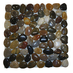 Pebble floor tile mosaic rain flower stone tile mesh