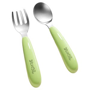 
Huohuo bunny independent feeding spoon baby learning eating training children's stainless steel fork spoon tableware