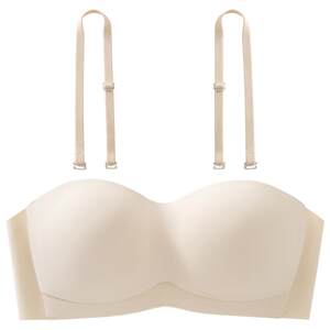 Mushroom Lady's Strapless Underwear Beautiful Back Invisible Non-Slip Strap Breast Wrapped with Women's Stainless Small Chest Collection New Bra