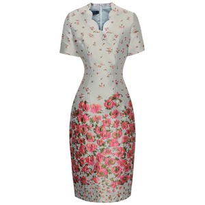 New summer jacquard French young cheongsam retro high waist slim nicheongsam temperament dress
