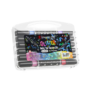
Glitter pen two-color acrylic marker soft-head watercolor pen elementary school student art special highlighter children's kindergarten brush pearlescent color pen quicksand pen sparkling burst sparkling