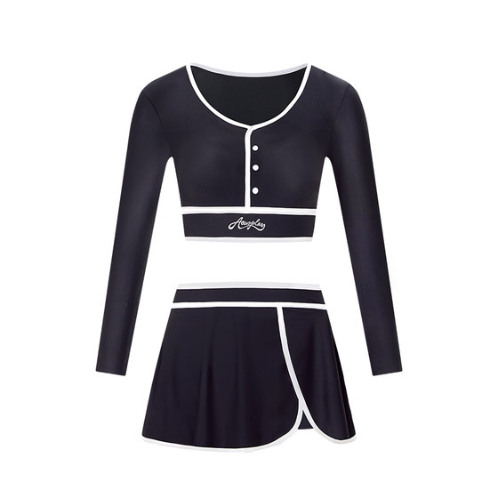
AquaPlay couple swimsuits for men and women in hot spring French long-sleeved split swimsuits quick-drying resort swimwear with a high-end feel