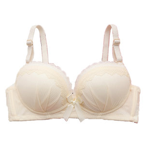 No steel ring gathers cute Japanese small breast lace breasts, junior high school students college student girl underwear thin