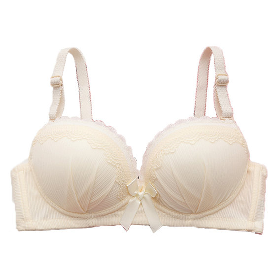 No steel ring gathers cute Japanese small breast lace breasts, junior high school students college student girl underwear thin