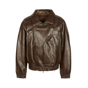 
Sketch men's spring and autumn new imitation leather jacket lapel retro fashion trend street personality short jacket