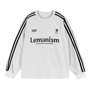 
lemanism270g pure cotton three-bar round neck long sleeve T-shirt men spring and autumn couple sweatshirt without hat T-shirt women