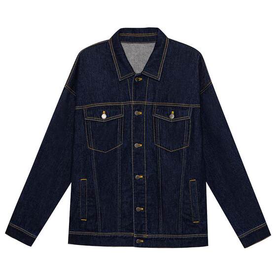 
[Stiff and Stylish] Hush Puppies Men's Spring American Retro Cotton Denim Jacket Lapel Casual Top