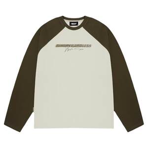 
BJHG reckless winter American style raglan contrasting color long-sleeved T-shirt men's trendy brand loose cotton couple's bottoming shirt