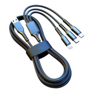 一拖三快充数据线适用苹果华为typec66w超级快充插头车载多功能充电器线三合一安卓手机充电线