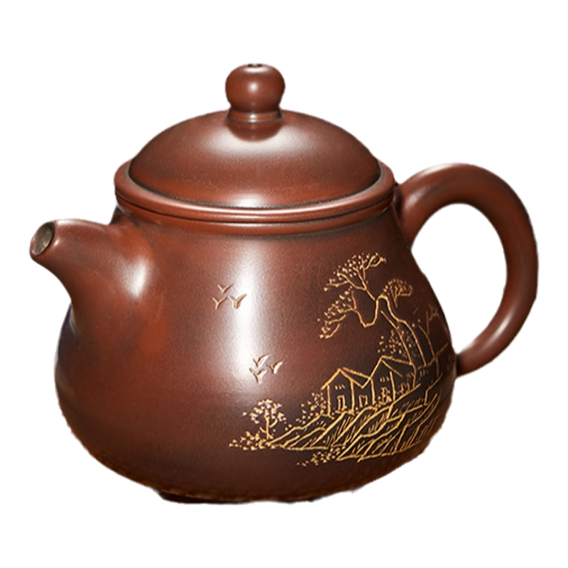 銭建大作 丸紫砂茶壺 在銘刻印あり 高級工芸美術師 中国宜興 唐物WWTT339 銭建大作 丸紫砂茶壺 在銘刻印あり 高級工芸美術師 中国宜興 唐