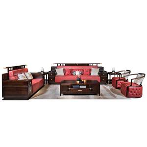 
New Chinese-style solid wood sofa living room 2024 new style Wujinmu villa home direct row large apartment office sofa
