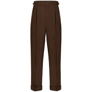 
[Silk Herringbone] CULTUM Italian Naples Single-Pleated No-Iron Trousers Men's High-end Suit Pants