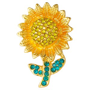 
Cute and exquisite sunflower brooch simple versatile cardigan anti-exposure button niche design jacket accessories pin