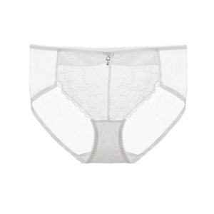 
Is Aira white underwear lace women's summer thin style sexy 2025 new mid-waist fat mm large size briefs