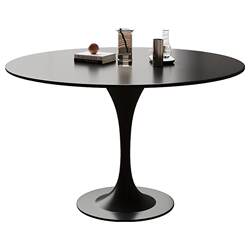 Round dining table for small household apartment white coffee round table