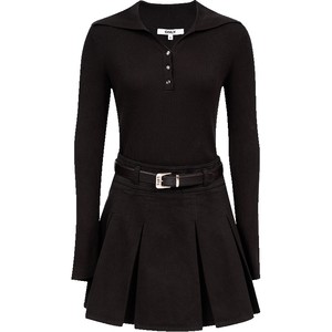 
ONLY2025 new autumn fashionable knitted stitching fake two-piece A-line pleated denim short skirt dress for women