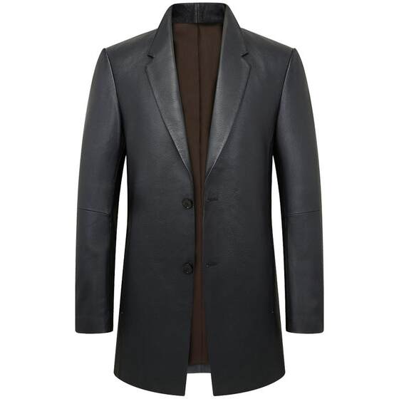 New Zealand deer leather leather jacket jacket suits men's casual business slim single leather jacket boutique men's clothing

