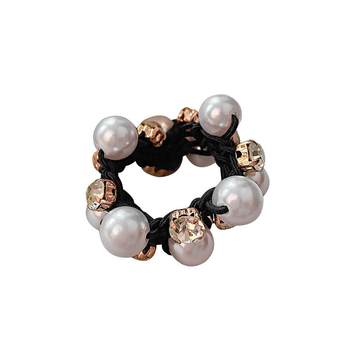 
High-end imitation pearl hair rope bun rubber band